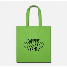 Campers Gonna Camp Lime Green Tote Bag